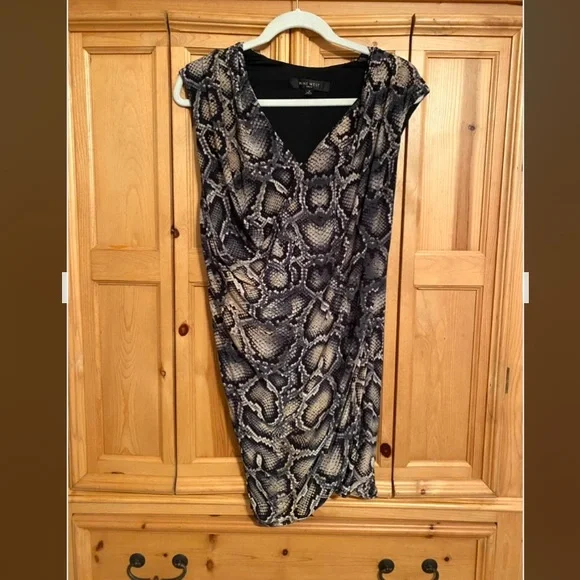 nine west ruched dress Nine West Tulip Hem Ruched Side Crew Neck Sleeveless Summer Dress XXL